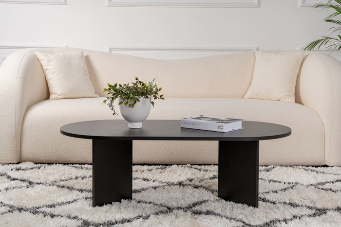 Nordure Sable Mesa de Centro Madera Negro Elegante y Funcional para Salón